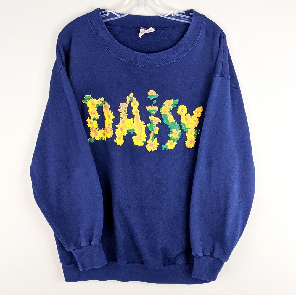 Vintage | Daisy Graphic Text Sweatshirt - E88